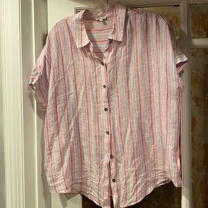 Splendid short sleeve linen button up